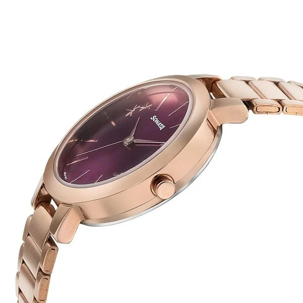 Sonata 8141WM02 | Sonata Play Purple Dial Women Watch With Stainless Steel Strap