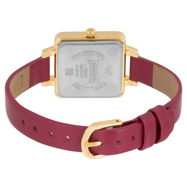 Sonata 8152YL02 | Sonata Splash Champagne Dial Women Watch With Leather Strap