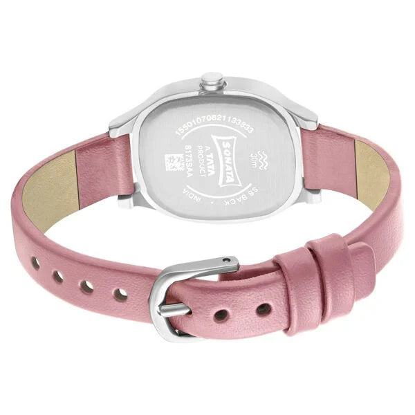 Sonata NS8173SL01 | Sonata Linnea Pink Dial Women Watch With Leather Strap