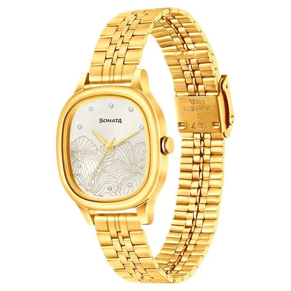 Sonata 8173YM01 | Sonata Linnea Silver Dial Women Watch With Stainless Steel Strap