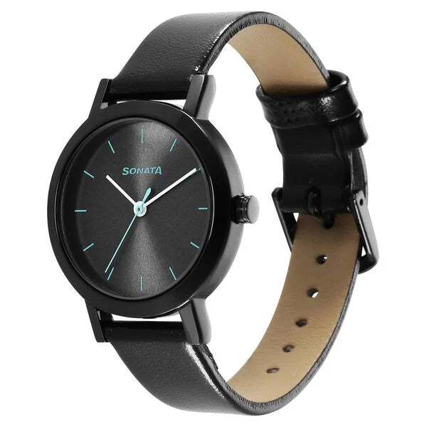 Sonata NS8174NL02 | Sonata Essentials Grey Dial Leather Strap Watch for Women