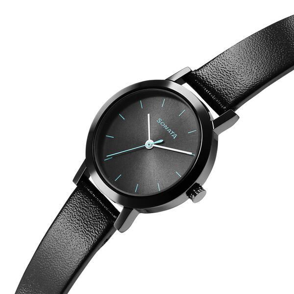 Sonata NS8174NL02 | Sonata Essentials Grey Dial Leather Strap Watch for Women