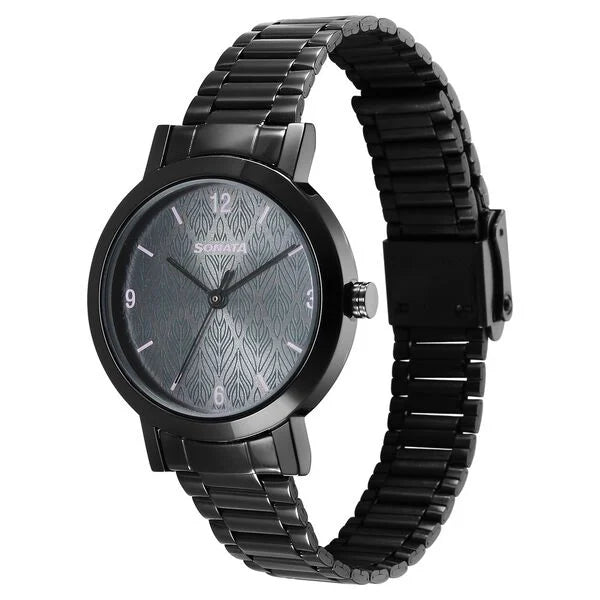 Sonata NS8174NM01 | Sonata Ladies Essentials Grey Dial Stainless Steel Strap Watch for Women