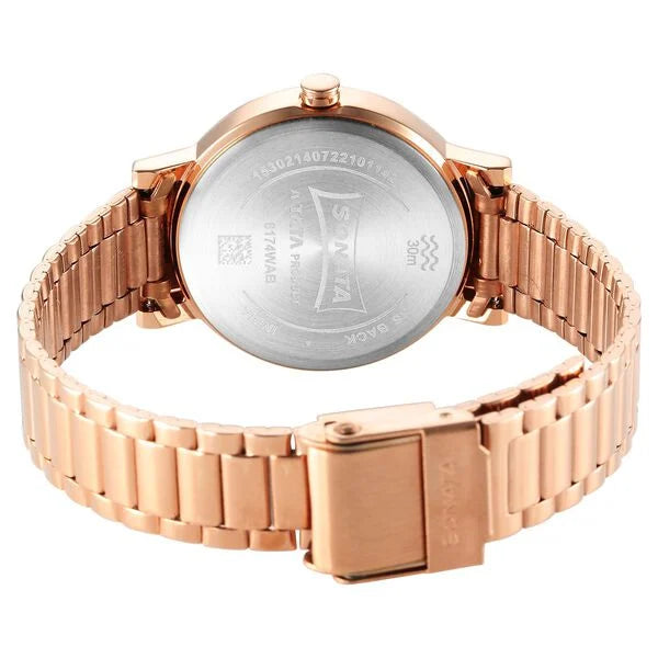 Sonata NS8174WM03 | Sonata Ladies Essentials Pink Dial Stainless Steel Strap Watch for Women