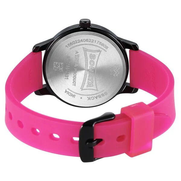 Sonata 8178NP02 | Sonata Splash Black Dial Women Watch With Plastic Strap