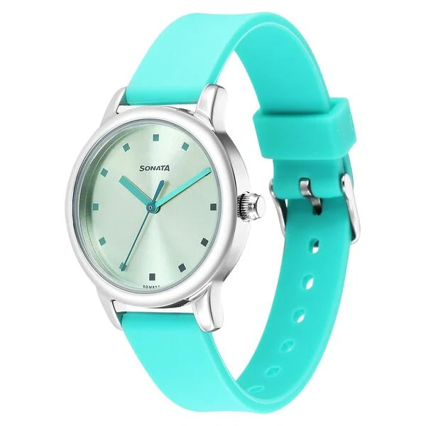 Sonata NS8178SP01 | Sonata Splash Green Dial Women Watch With Plastic Strap