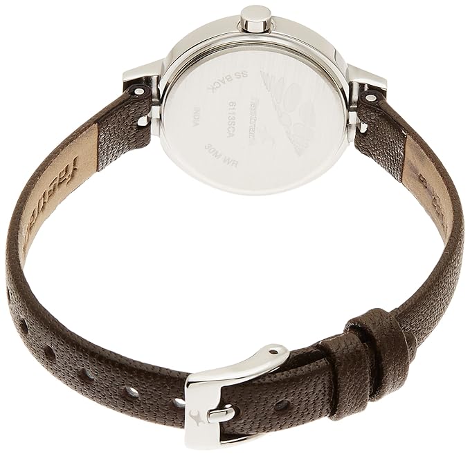 Fastrack 6113SL04 | Fastrack Quartz Analog Grey Dial Leather Strap Watch for Girls