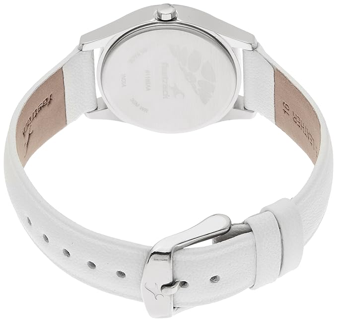 Fastrack 6116SL01 | Fastrack Quartz Analog Silver Dial Leather Strap Watch for Girls