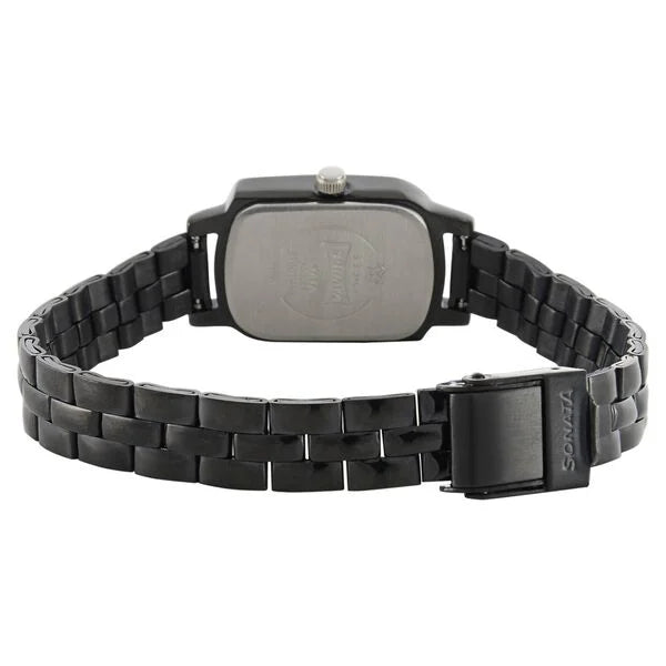 Sonata NL87001NM01 | Sonata Quartz Analog Black Dial Stainless Steel Strap Watch for Women