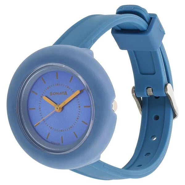 Sonata 87026PP06 | Sonata Tic Tac Toe Blue Dial Women Watch With Plastic Strap