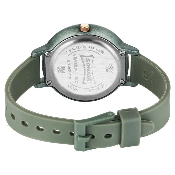 Sonata 87049PP18W | Sonata Splash Quartz Analog Grey Dial Plastic Strap Watch for Women