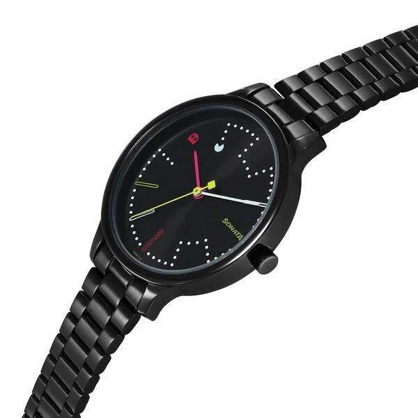 Sonata 87050NM02 | Sonata Play Black Dial Watch for Women
