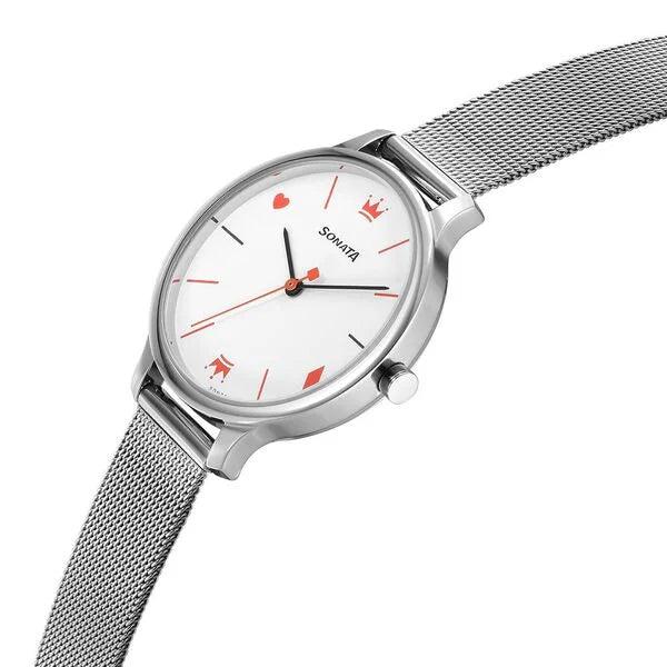 Sonata NS87050SM01 | Sonata Play White Dial Watch for Women