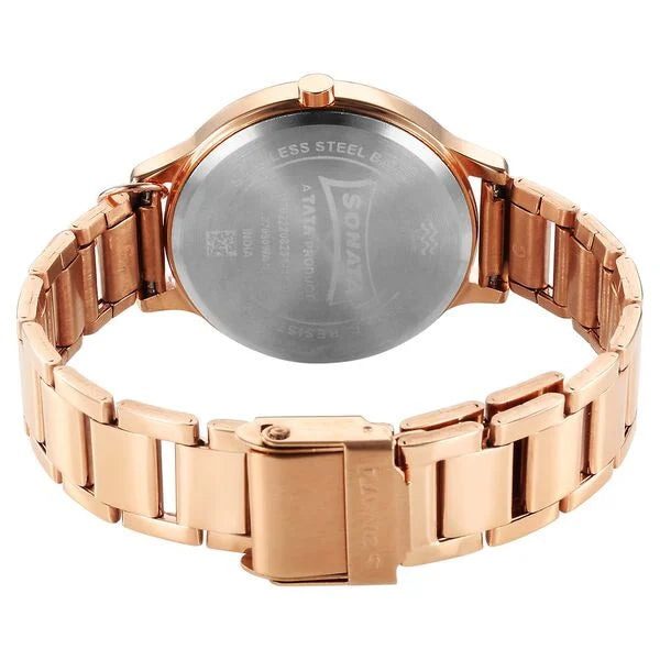 Sonata NS87050WM05 | Sonata Blush Quartz Analog Pink dial Stainless Steel Strap Watch for Women