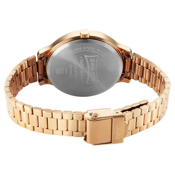 Sonata 87050WM08 | Sonata Blush Quartz Analog Rose Gold dial Stainless Steel Strap Watch for Women