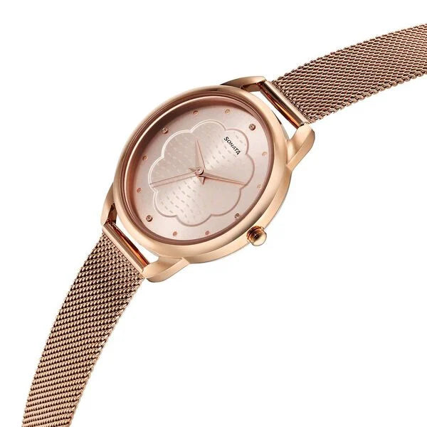 Sonata 87051WM02 | Sonata Wedding Quartz Analog Rose Gold Dial Stainless Steel Strap Watch for Women