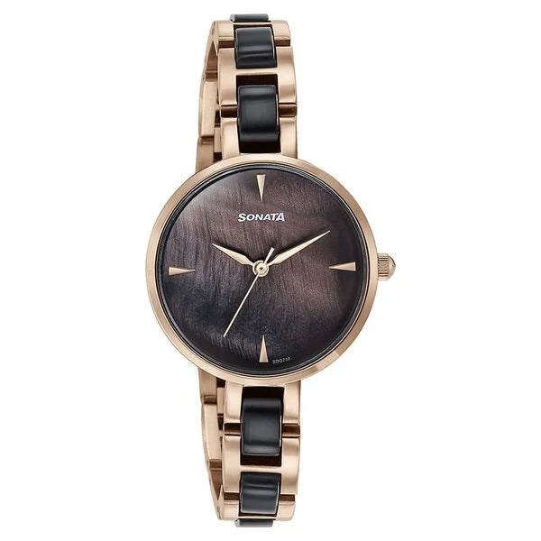 Sonata 87064KD01 | Sonata Quartz Analog Multicoloured Dial Two Toned Stainless Steel Strap Watch For Women