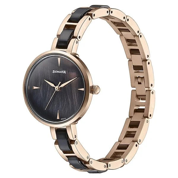 Sonata 87064KD01 | Sonata Quartz Analog Multicoloured Dial Two Toned Stainless Steel Strap Watch For Women