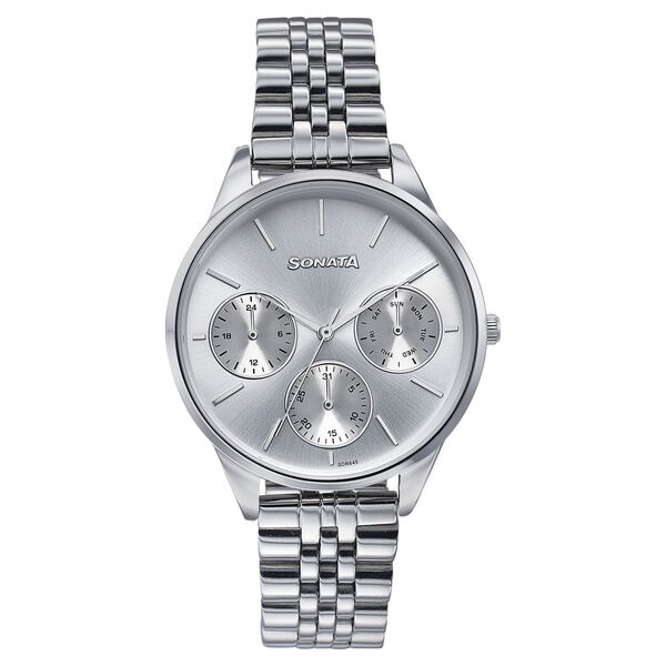 Sonata 87085SM01 | Sonata Wedding Edit Quartz Multifunction Silver Dial Stainless Steel Strap Watch For Women