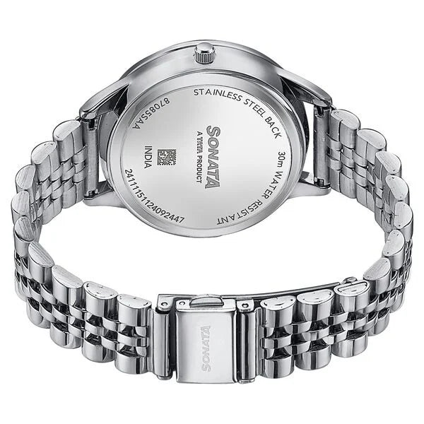 Sonata 87085SM01 | Sonata Wedding Edit Quartz Multifunction Silver Dial Stainless Steel Strap Watch For Women