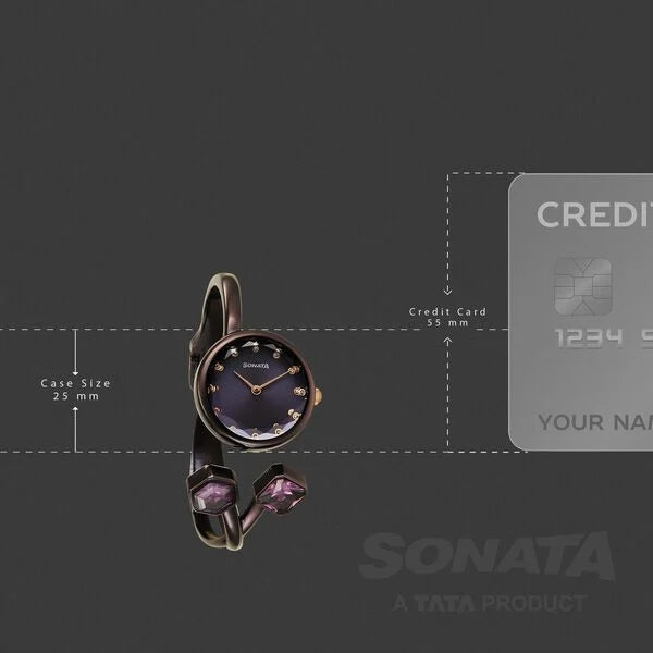Sonata 87094KM01 | Sonata Aura Quartz Analog Purple Dial Purple Stainless Steel Strap Watch For Women