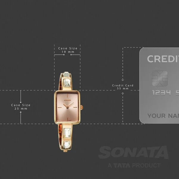 Sonata 87096WM01 | Sonata Aura Quartz Analog Pink Dial Rose Gold Stainless Steel Strap Watch For Women