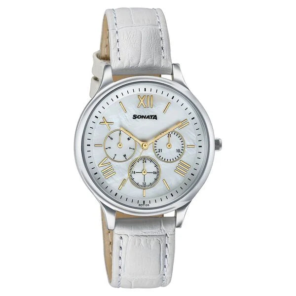 Sonata 87119SL01 | Sonata Women's Work Wear leather Watch - Premium Multifunction design for everyday style