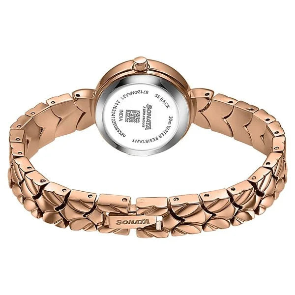 Sonata 87124WM05 | Women's Vintage style mother of pearl dial Bracelet Watch