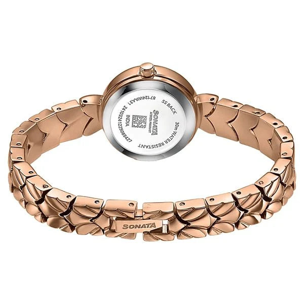 Sonata 87124WM07 | Women's Vintage style brown dial Bracelet Watch