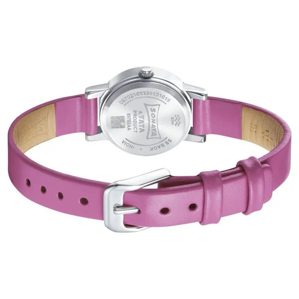 Sonata 8976SL14 | Sonata Splash White Dial Women Watch With Leather Strap