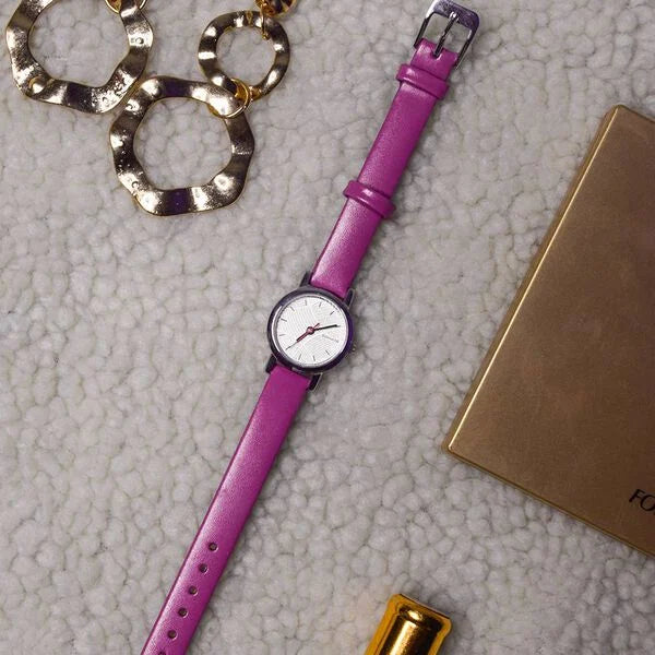 Sonata 8976SL14 | Sonata Splash White Dial Women Watch With Leather Strap