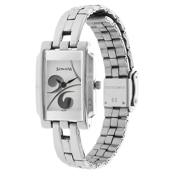 Sonata NK8983SM01 | Sonata Quartz Analog Silver Dial Metal Strap Watch for Women