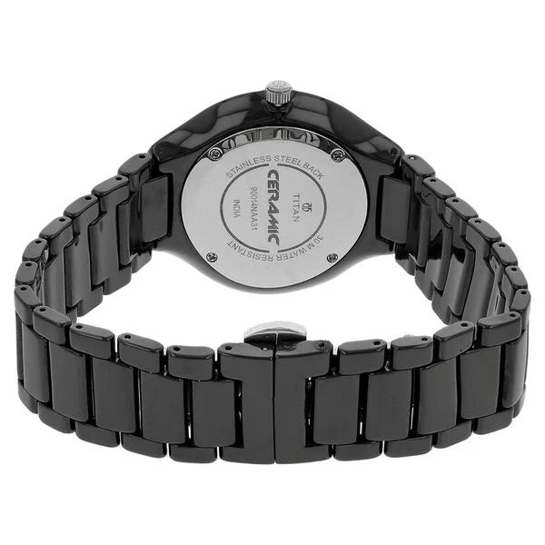 Titan 90014KC01 | Titan Black Dial Analog Ceramic Strap Ceramic Strap Watch for Men