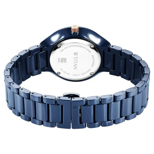 Titan 90014KC04 | Titan Regalia Ceramics Quartz Analog Blue Dial Blue Color Ceramic Strap Watch For Men