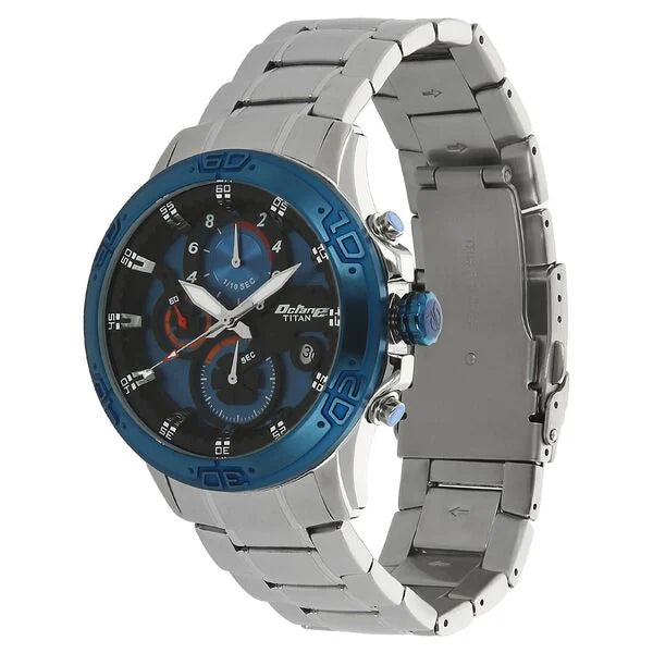 Titan 90048KM02 | Titan Octane Blue Chrono Stainless Steel Strap Watch for Men