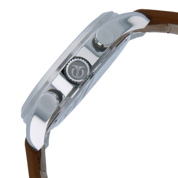 Titan 90052SL01J | Titan Quartz Chronograph Silver Dial Leather Strap Watch for Men