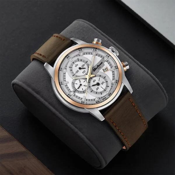 Titan 90086KL02 | Titan Octane Silver Dial Analog with Date Leather Strap Watch for Men