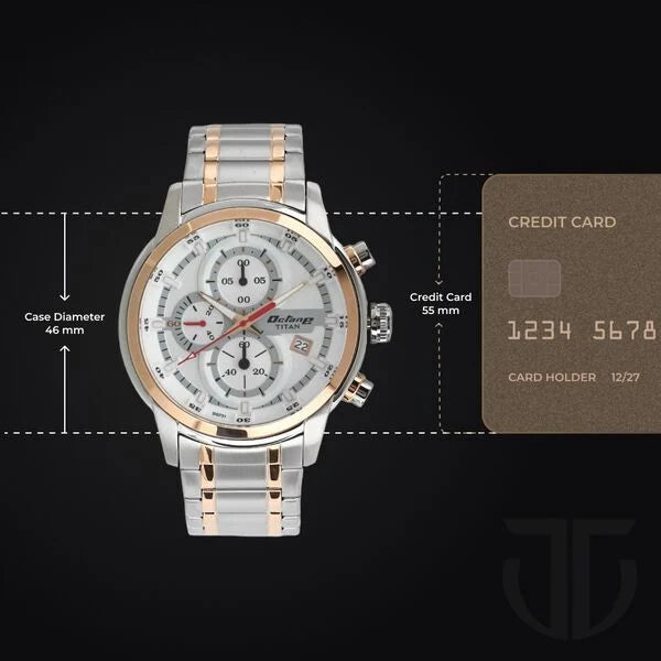Titan 90086KM02 | Titan Octane Quartz Chronograph White Dial Stainless Steel Strap Watch for Men