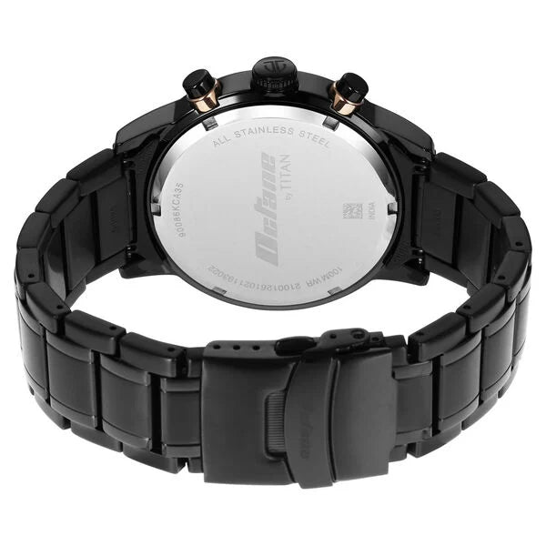 Titan 90086KM05 | Titan Octane Black Dial Chronograph Watch for Men