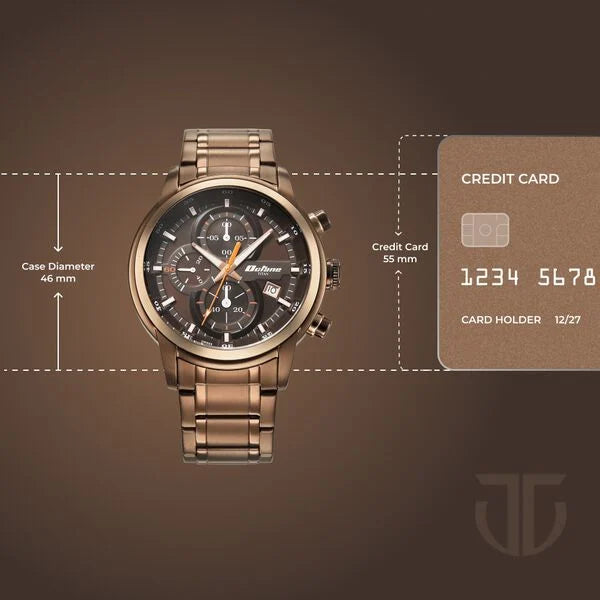 Titan 90086KM09 | Titan Octane Primal Quartz Chronograph Brown Dial Brown Stainless Steel Strap Watch For Men