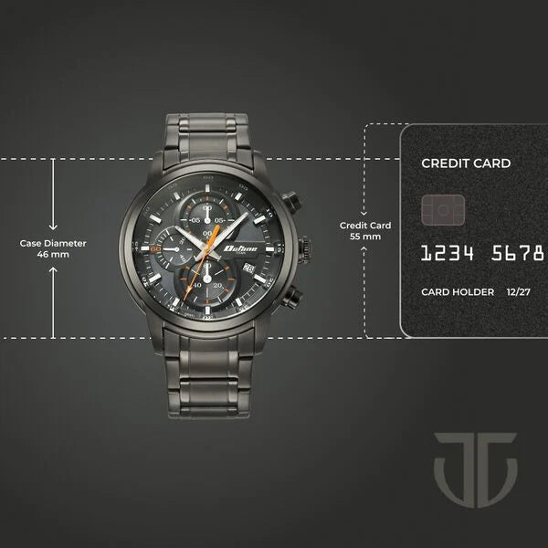 Titan 90086QM01 | Titan Octane Primal Quartz Chronograph Grey Dial Grey Stainless Steel Strap Watch For Men