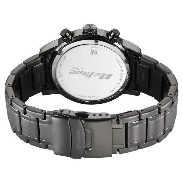 Titan 90086QM01 | Titan Octane Primal Quartz Chronograph Grey Dial Grey Stainless Steel Strap Watch For Men