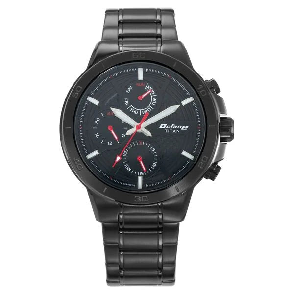 Titan 90091NM01 | Titan Quartz Analog Black Dial Stainless Steel Strap Watch for Men