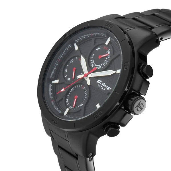 Titan 90091NM01 | Titan Quartz Analog Black Dial Stainless Steel Strap Watch for Men