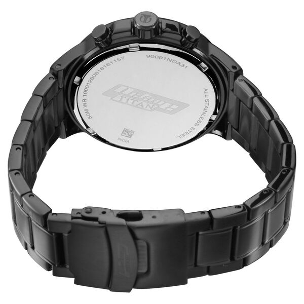 Titan 90091NM01 | Titan Quartz Analog Black Dial Stainless Steel Strap Watch for Men