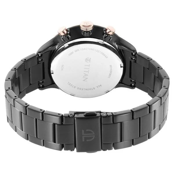 Titan 90102KM01 | Titan Urban Magic Black Dial Analog Stainless Steel Strap watch for Men
