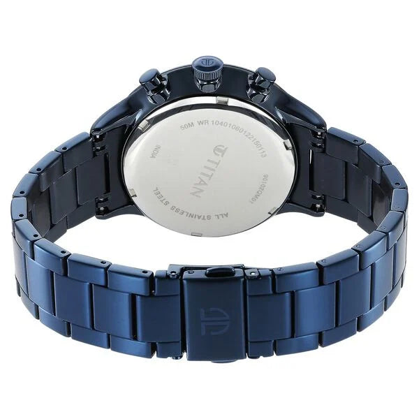 Titan 90102QM01 | Titan Urban Magic Blue Dial Multial Stainless Steel Strap watch for Men