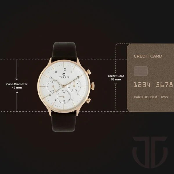 Titan 90102WL01 | Titan Quartz Multifunction White Dial Leather Strap Watch for Men