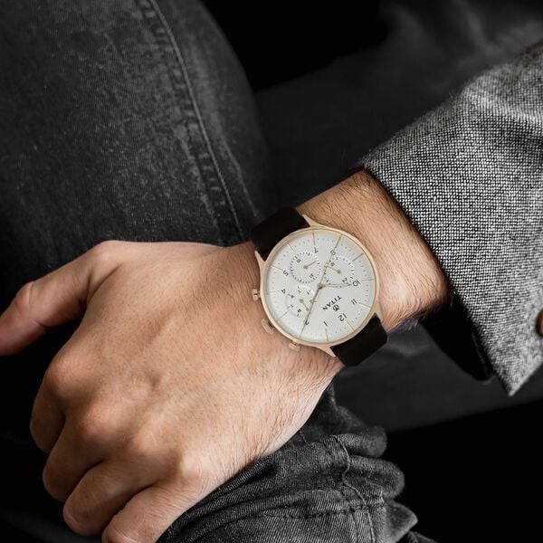 Titan 90102WL01 | Titan Quartz Multifunction White Dial Leather Strap Watch for Men