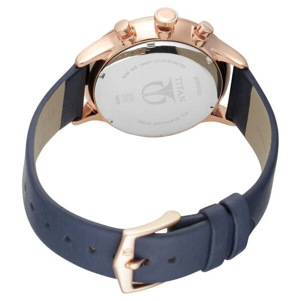 Titan 90102WL02 | Titan Quartz Multifunction Blue Dial Leather Strap Watch for Men